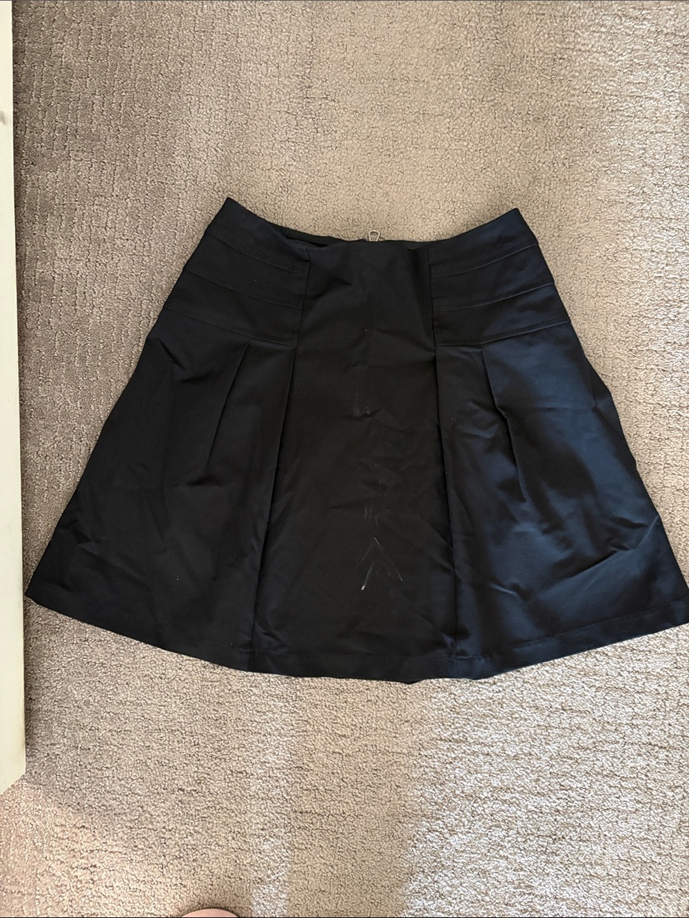 Nanette Lepore Black A-Line Skirt with Pleat Detail